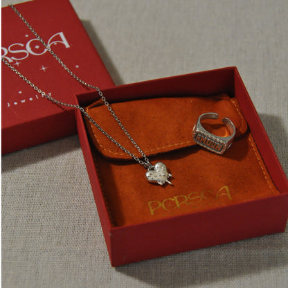 Silver mon coeur necklace