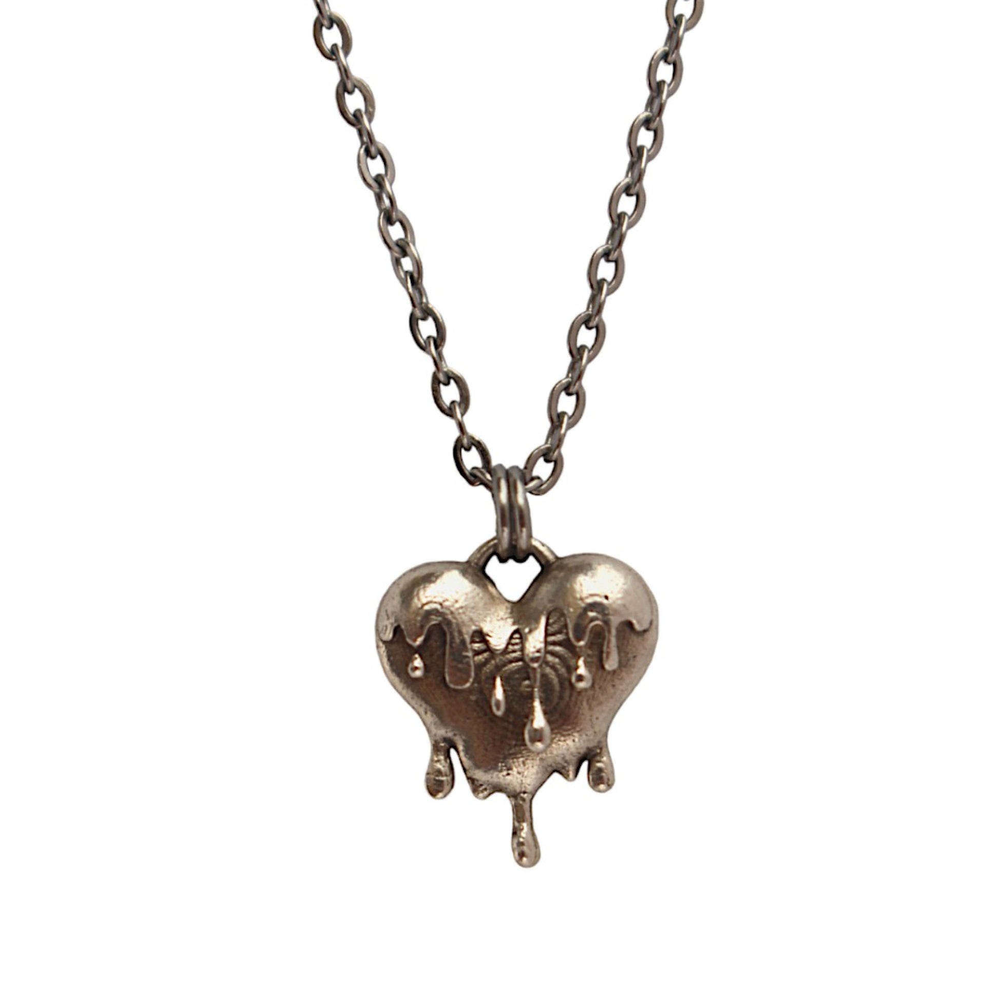 Melting heart necklace silver 